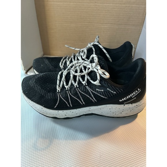 Merrill Black Tennis Shoes Women's Size 10 Low Top Lace Up Sneakers - Picture 2 of 6